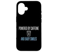 Carcasa para iPhone 16 Alimentado por cafeína y Sonrisas de bebé Enfermera posparto