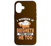 Carcasa para iPhone 16 Amante de Nueva Orleans Me pregunto si Beignets piensan en mí también