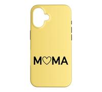 Carcasa para iPhone 16 Amarillo - Mama Heart Lettering Minimalista Motherhood Love