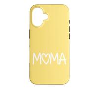Carcasa para iPhone 16 Amarillo - Mama Heart Lettering Minimalista Motherhood Love
