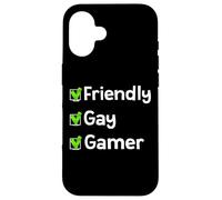 Carcasa para iPhone 16 Amistoso Gay Gamer LGBTQ Identidad Orgullo Inclusión Gay Jugadores