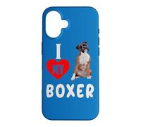 Carcasa para iPhone 16 Amo a mi Boxeador Perro Amante de Las Mascotas mamá papá Ropa