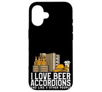 Carcasa para iPhone 16 Amo los acordeones de Cerveza y me Gusta 3 Otras Personas
