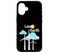 Carcasa para iPhone 16 Amor Tierra Cambio climático Energía renovable Energía eólica