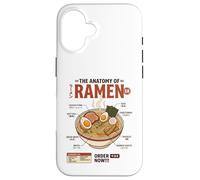 Carcasa para iPhone 16 Anatomía del Ramen Comida Japonesa Retro Gastronomía Estética