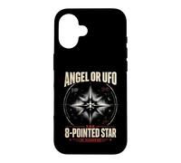 Carcasa para iPhone 16 Ángel o OVNI 8 Estrellas Puntiagudas desclasificado UAP Ezequiel Wheel
