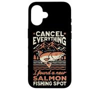 Carcasa para iPhone 16 Angler Cancelar Todo lo Que encontré un Nuevo Lugar de Pesca de salmón