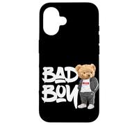 Carcasa para iPhone 16 Angry Bad Boy Style, Cool Teddy Bear Bad Boy Graphic Design