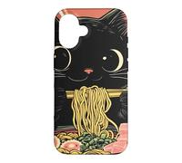 Carcasa para iPhone 16 Anime Cat Ramen Graphic tee, Japanese Kawaii Retro Y2K Manga