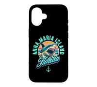 Carcasa para iPhone 16 Anna Maria Island Florida Shark Retro Diseño Envejecido