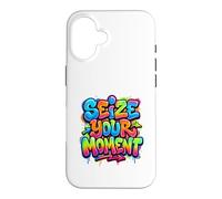 Carcasa para iPhone 16 Aprovecha tu Momento Retro Estética Vibrante