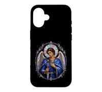 Carcasa para iPhone 16 Arcángel Miguel Manto Azul Arte Sagrado Devocional