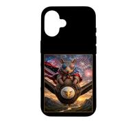 Carcasa para iPhone 16 Armadillo on Bald Eagle - Gafas de Bandera Estadounidense de EE. UU