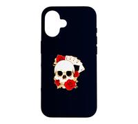 Carcasa para iPhone 16 Arte de Cartas de Juego de póquer de Rosas de Calavera de Cuatro ases