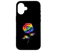 Carcasa para iPhone 16 Arte Floral botánico Pride Rose Rainbow