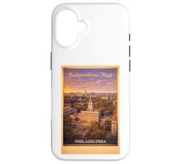 Carcasa para iPhone 16 Arte Vintage de Viaje aéreo del Independence Hall de Filadelfia por EE. UU.