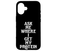 Carcasa para iPhone 16 Ask Me Where I Get My Protein Funny Vegetarian & Vegan Joke