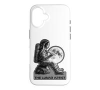 Carcasa para iPhone 16 Astronauta Dibujo Luna Sketch Espacio Artista Gráfico
