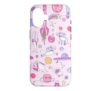 Carcasa para iPhone 16 Astronauta Narval Mapache Unicornio UFO Ciencia ficción Nave Espacial Galaxia