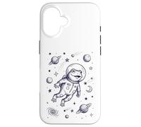 Carcasa para iPhone 16 Astronauta Rana Espacial Divertido