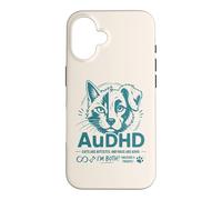 Carcasa para iPhone 16 AuDHD Autismo Y TDAH Perro Gato Ambos