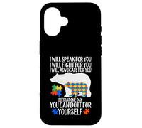 Carcasa para iPhone 16 Autismo Mama Bear I Will Speak Fight Advocate For You