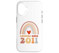 Carcasa para iPhone 16 Awesome Since 2011 15th Birthday Boho Rainbow 15 Years Old