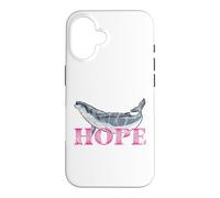 Carcasa para iPhone 16 Ballena jorobada Hope Line Art - Diseño detallado de Ballena