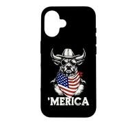 Carcasa para iPhone 16 Bandana Barral Racer con la Bandera Estadounidense de Rodeo Cowboy Country