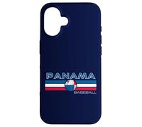 Carcasa para iPhone 16 Bandera de béisbol de Panamá América Central Patrimonio panameño