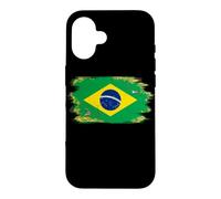 Carcasa para iPhone 16 Bandera de Brasil Orgullo Brasileño Ilustrado Grunge Tattered