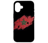 Carcasa para iPhone 16 Bandera de Marruecos Gráfico Grunge Envejecido