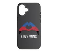 Carcasa para iPhone 16 Bandera de poliamor Amor corazón Signo poliamoroso