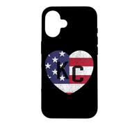 Carcasa para iPhone 16 Bandera del país del Mundo de Estados Unidos KC Heart Kansas City Love Letters US