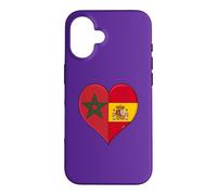 Carcasa para iPhone 16 Bandera España Marruecos Aficionados Marroquíes Españoles