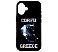 Carcasa para iPhone 16 Bandera Retro de Grecia Envejecida de Corfú