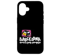 Carcasa para iPhone 16 Barcelona Amics per Sempre Frase Catalán Taxi