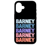 Carcasa para iPhone 16 Barney Funny Modern Repetitive Text Design First Name Barney