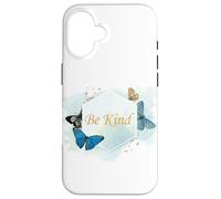 Carcasa para iPhone 16 Be Kind Women’s Inspirational Butterfly Watercolor Quote