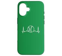 Carcasa para iPhone 16 Béisbol Heartbeat Love Sports Fan