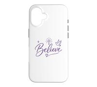 Carcasa para iPhone 16 Believe Christian Faith Cross Dove Purple Inspiring Believe