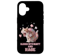 Carcasa para iPhone 16 Bendecida con Belleza y Furia, Sassy Cat Kitty