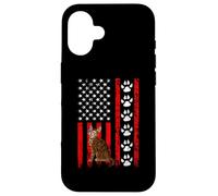 Carcasa para iPhone 16 Bengal Cat 4th of July Patriotic American Flag Paws Lover