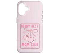 Carcasa para iPhone 16 Berry Best Mom Club Mother's Day Cute Coquette Cherry