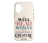 Carcasa para iPhone 16 Bien Leído Mujer Lectora Cita Amante de Libros Feminista