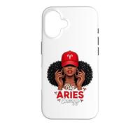 Carcasa para iPhone 16 Big Energy Aries Zodiac Afro Women Red Cap Black Girl Women