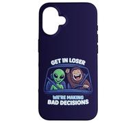 Carcasa para iPhone 16 Bigfoot & Alien se meten en Perdedor, Estamos Tomando Malas Decisiones