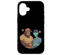 Carcasa para iPhone 16 Bigfoot Sasquatch Alien Love Mano Signo Cryptid