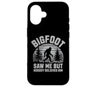 Carcasa para iPhone 16 Bigfoot Saw Me Nobody Believes Him Funny Sasquatch Hombres Niños