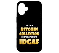 Carcasa para iPhone 16 Bitcoin Collector Costume Idgaf Meme BTC Mining Gear Bitcoin